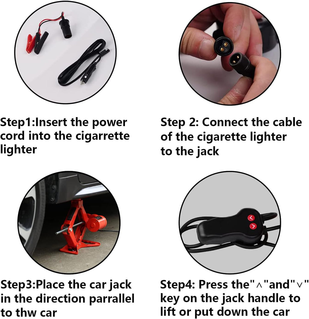 Electric Car Jack 3 Ton Automatic 12V Scissor Jack Pack of 2 Q96144