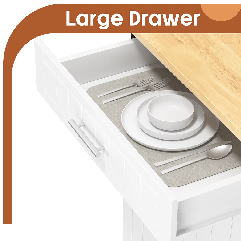 White Kitchen Island with Storage R104655