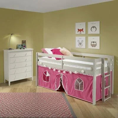 Twin Low Loft Bed Frame Dove Gray B631317