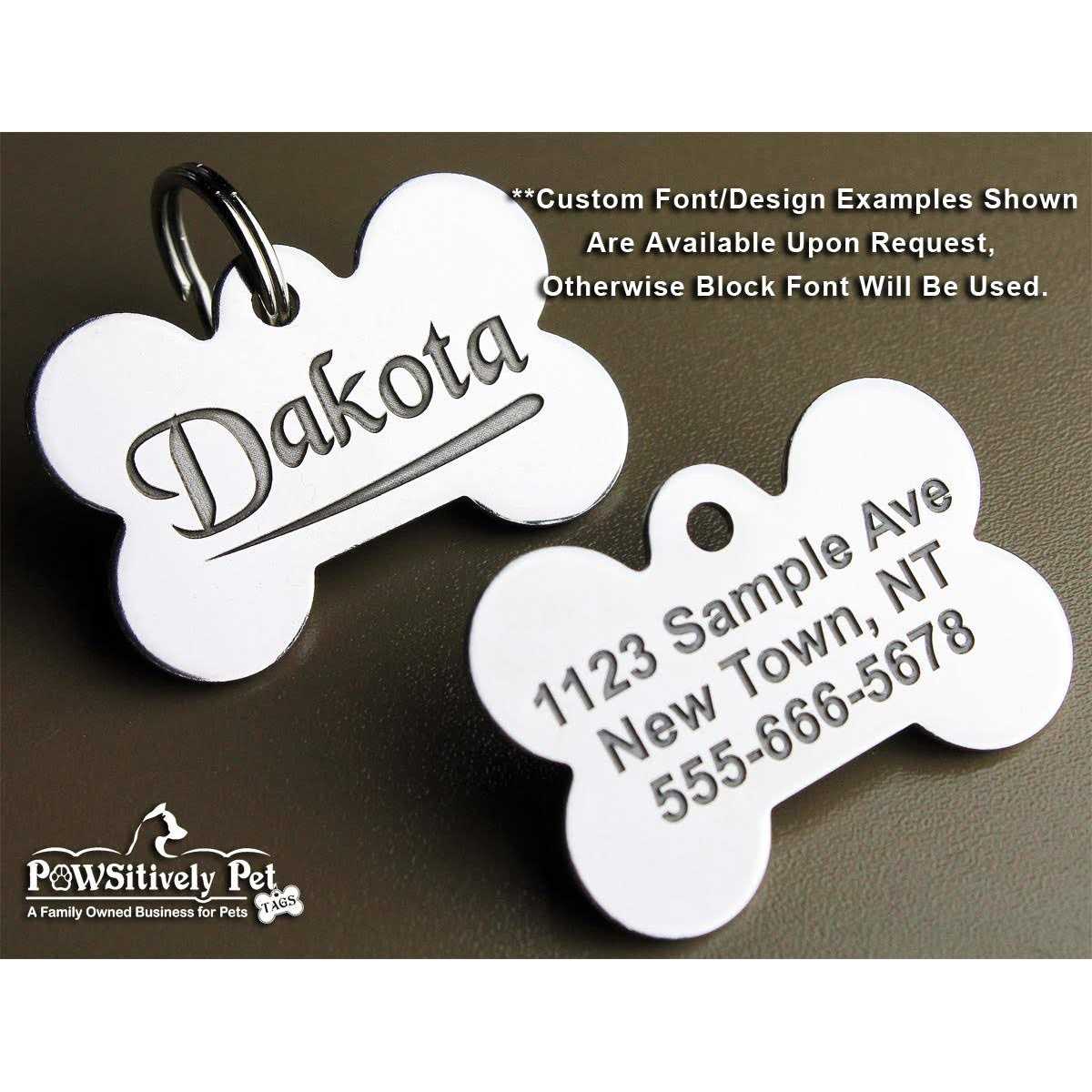 Stainless Steel Custom Deep Engraved Pet ID Tags D884