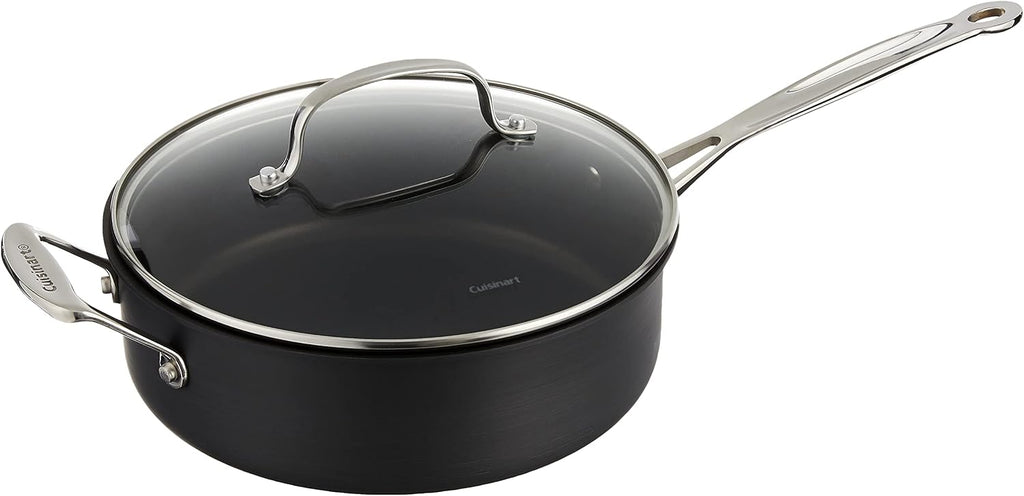 Black 3-1/2-Quart Nonstick Hard-Anodized Saute Pan with Lid, Pack of 2 H300