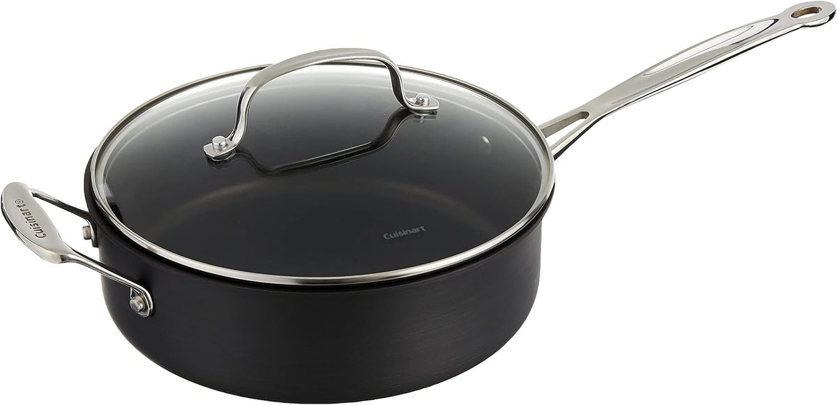 Black 3-1/2-Quart Nonstick Hard-Anodized Saute Pan with Lid, Pack of 2 H300