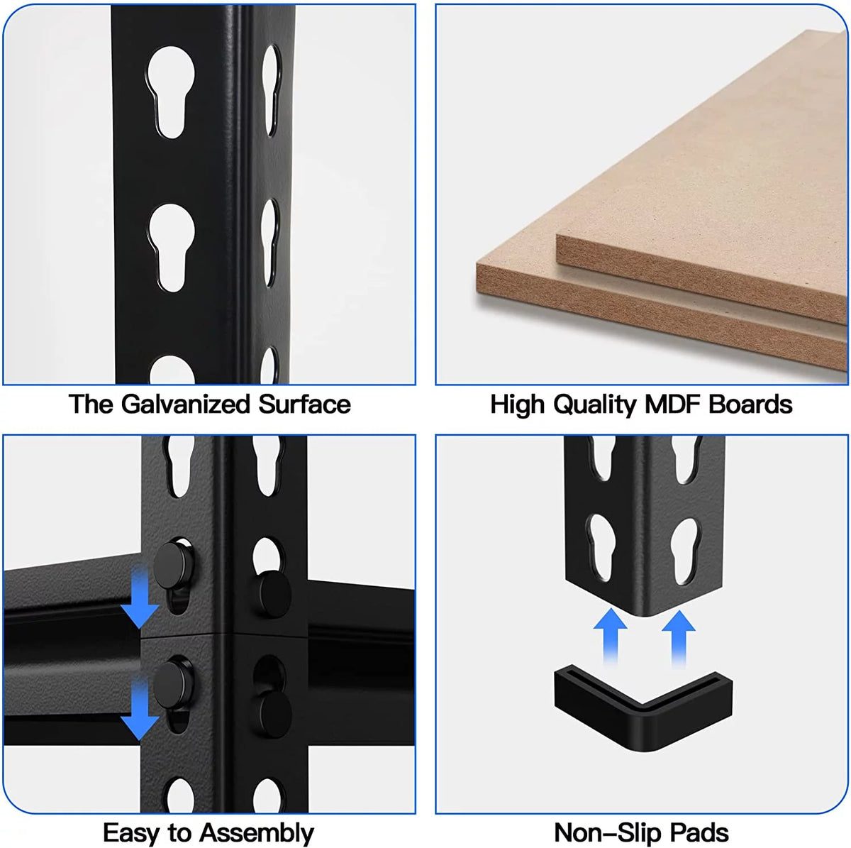 5-Tier Heavy Duty Adjustable Metal Storage Shelves, Black M273837