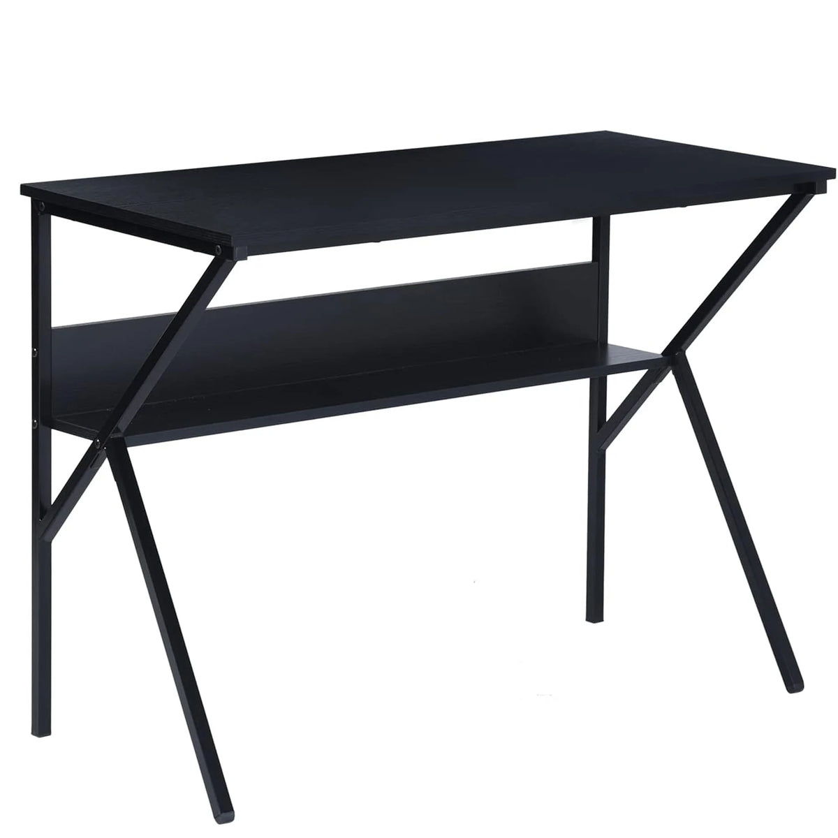 39.4 inch Black Desk with Storage Shelves Y6656