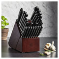 22 Pc Knife Block Set with 8 Forged Steak Knives J789