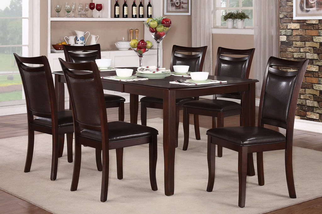 Dark Cherry Mango Veneer Wood Dining Table V3399