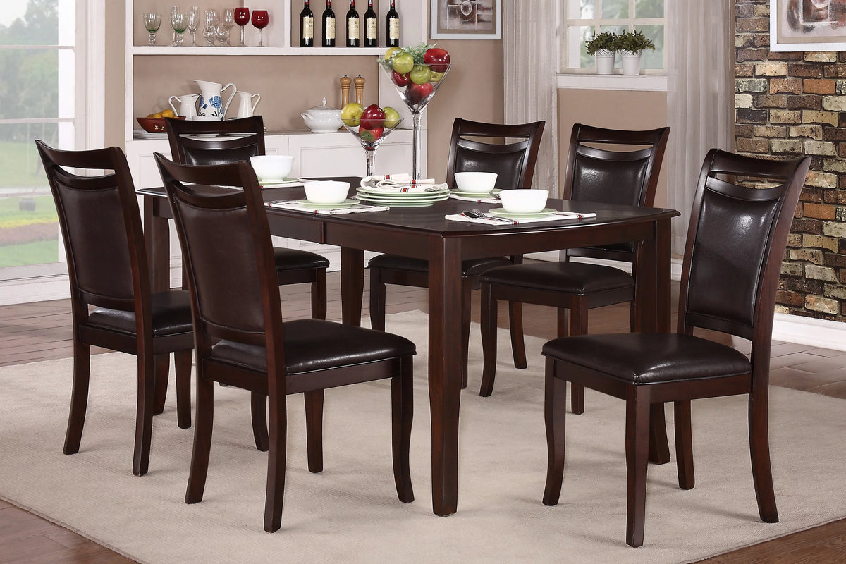Dark Cherry Mango Veneer Wood Dining Table V3399