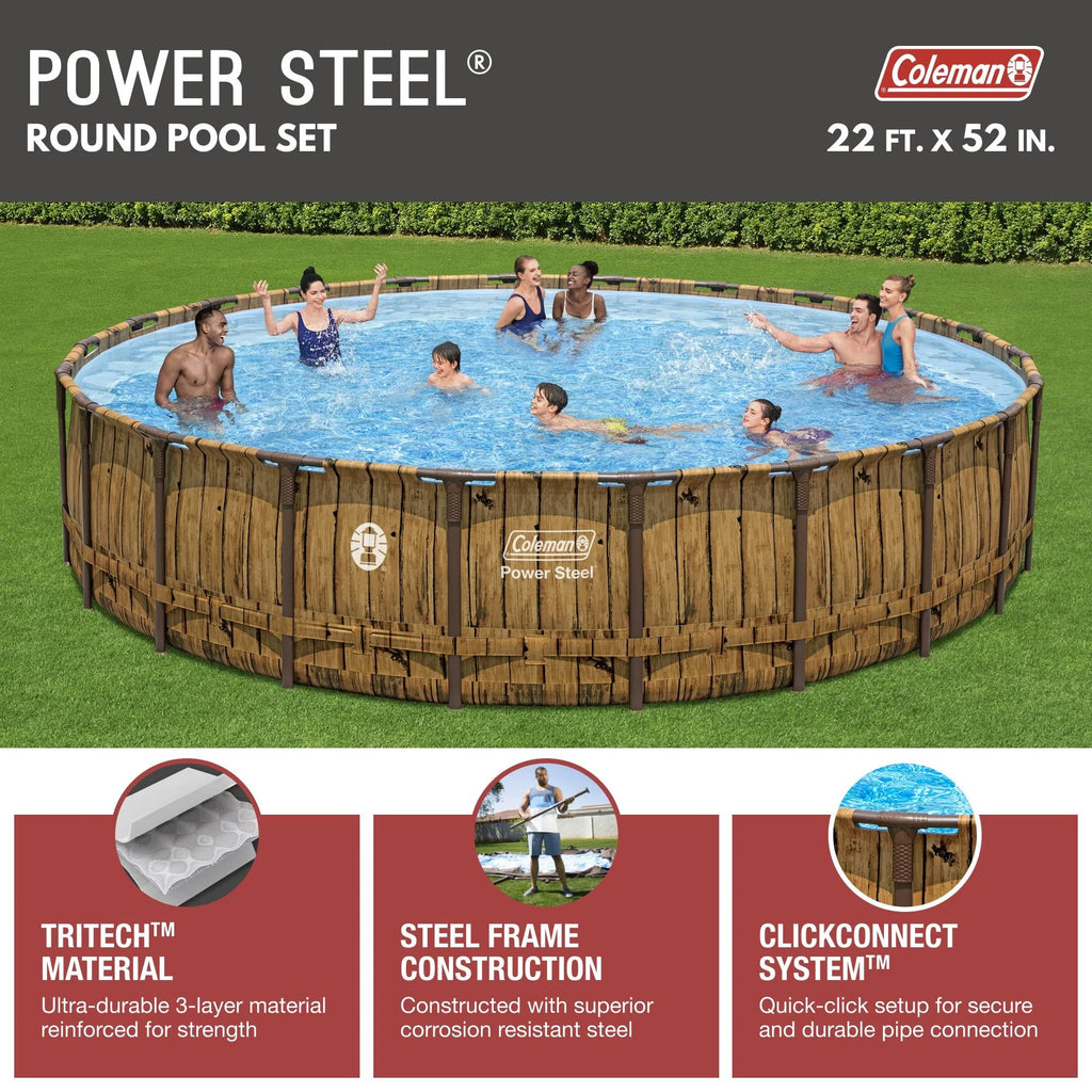 Round Metal Frame Above Ground Pool Set V739