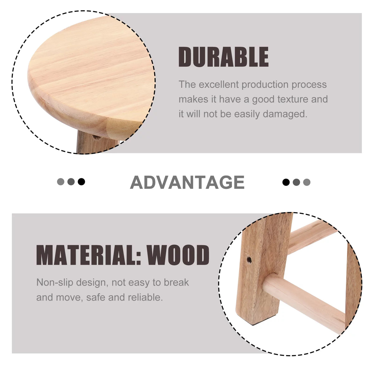 Wood Round Stool A9231