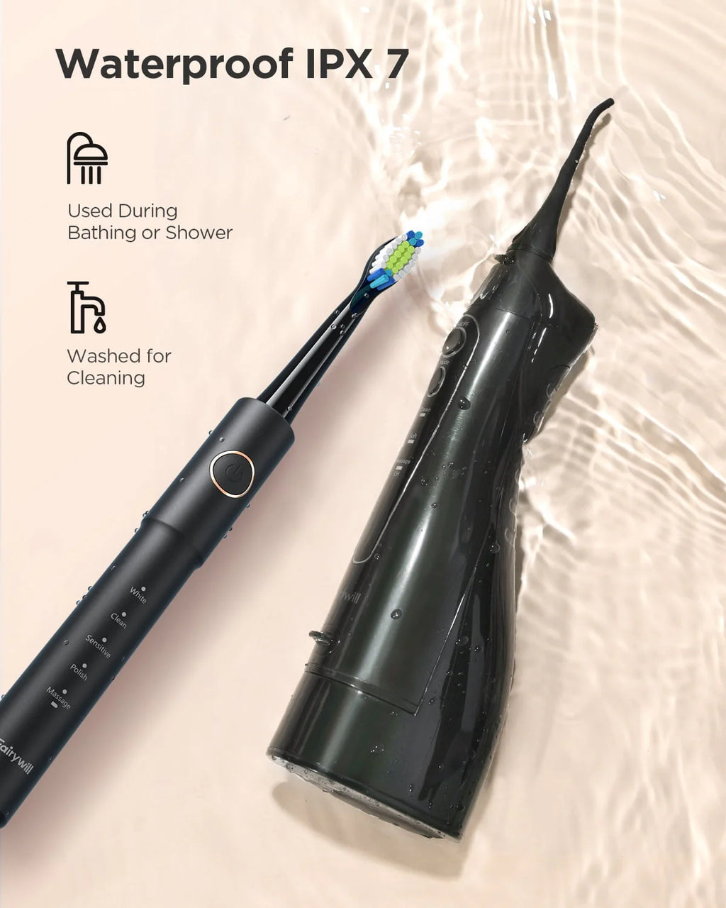 Black Water Flosser and Toothbrush Combo V592