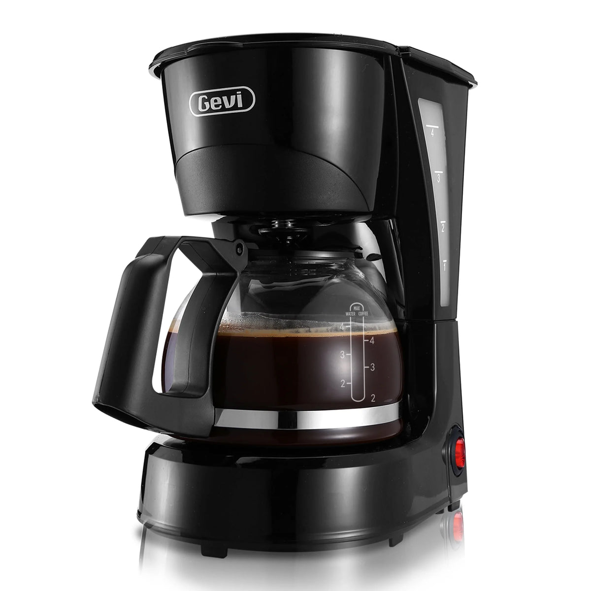 4 Cup Black Drip Coffee Maker with Reusable Filter F742