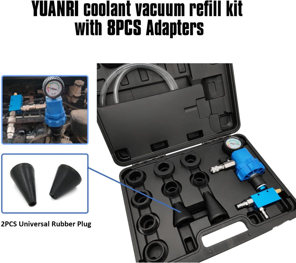 Coolant Vacuum Refill Kit with Pressure Gauge and 8PCS Rubber Adapters B26777