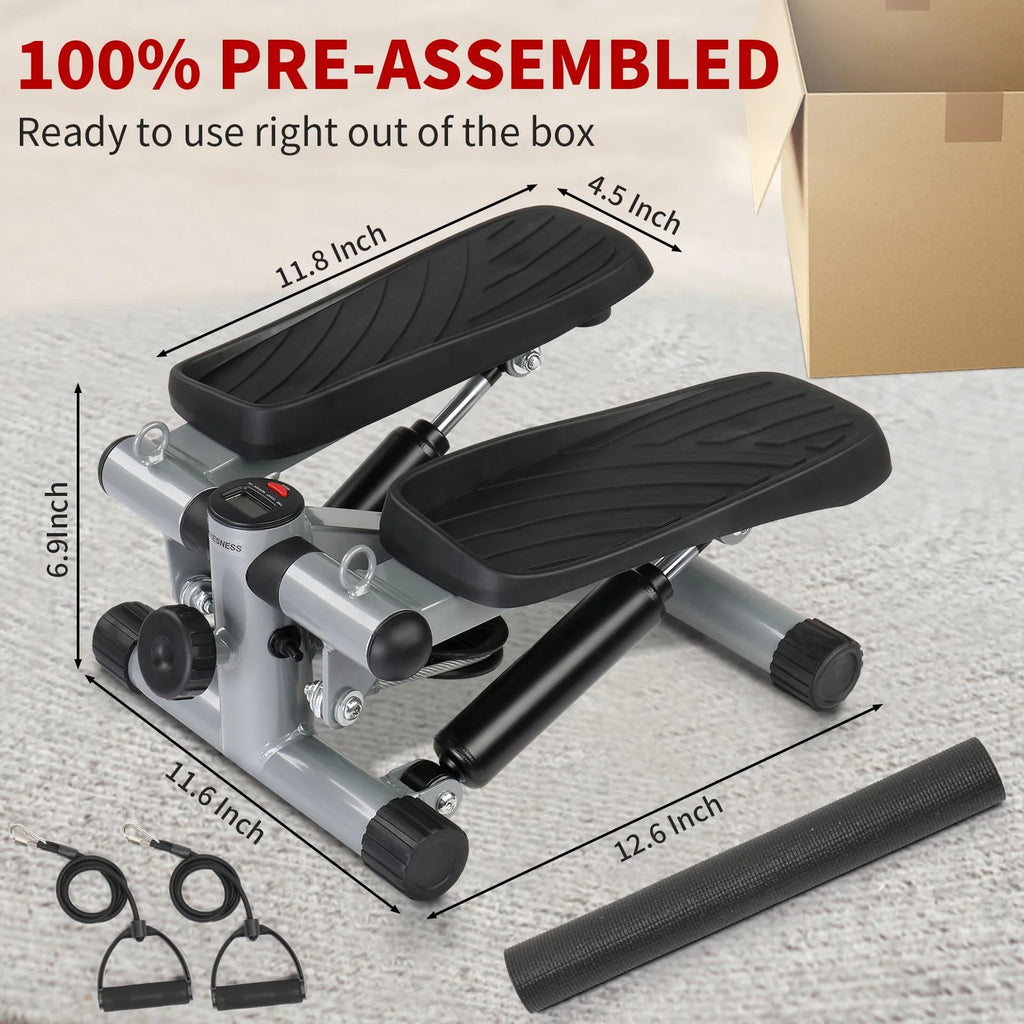 Mini Air Aerobic Stepper with LCD Display & Resistance Bands E361064