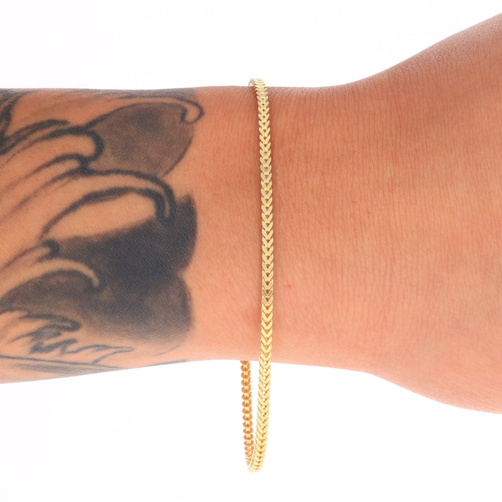 10k Yellow Gold 2mm Franco Chain Bracelet 7" - 9" L82641