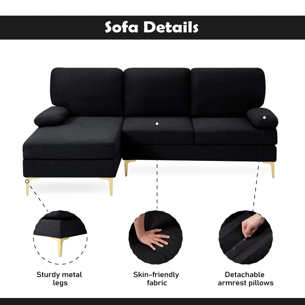79.5 inch Left Hand Facing Sectional Sofa M93179