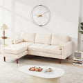 Beige Linen L Shaped Sectional Sofa with Reversible Chaise U822
