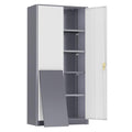 Black Metal Storage Cabinet with 2 Doors and 4 Adjustable Shelves G22260