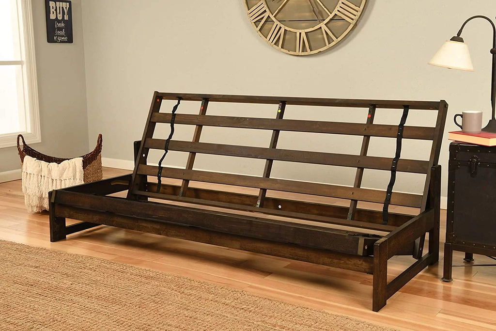 Mocha Full Size Futon Frame with Mattress C9100