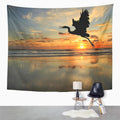 Blue Heron Sunrise Wall Art Hanging Tapestry 51x60 inch S923722