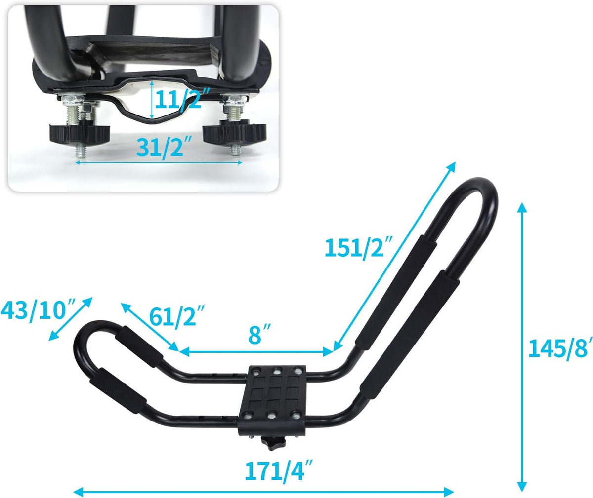 2 Pairs Kayak Roof Rack with J Hooks E22810