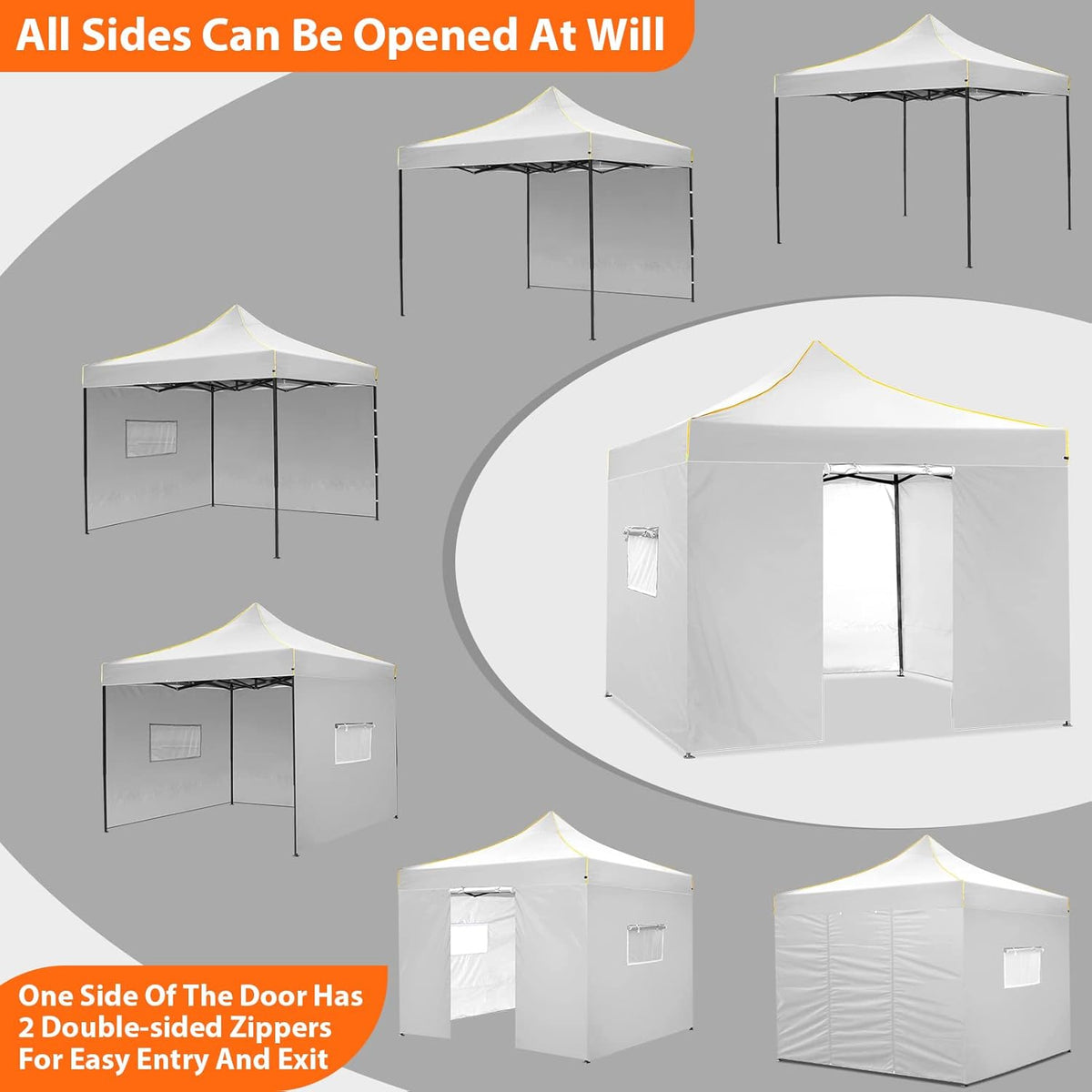 Pop Up Canopy Tent 10x10 Commercial Instant Canopy (Silver Gray) Q3915