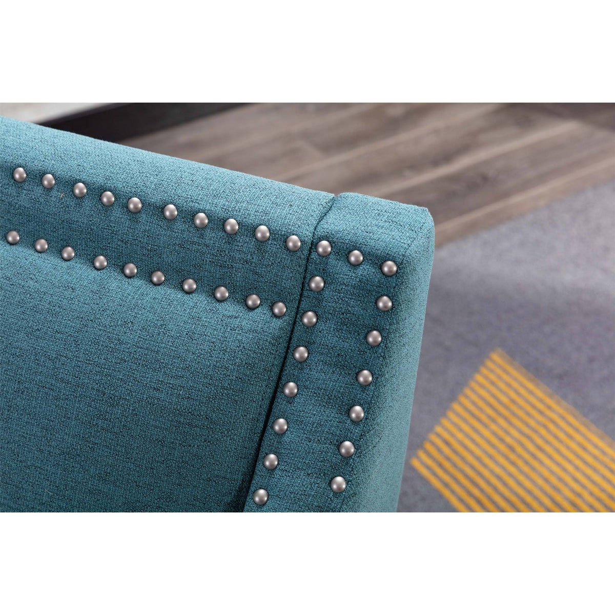 Orange Accent Armchair with Solid Wood Legs V32795