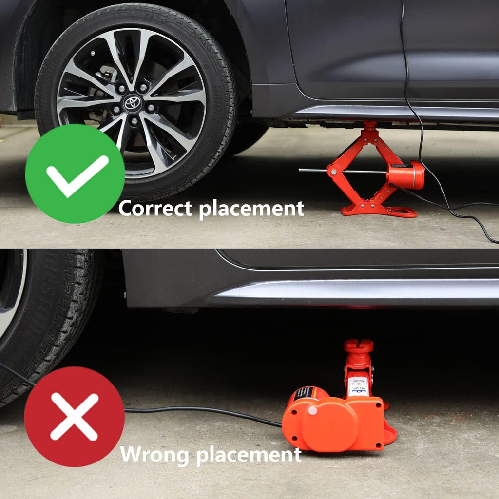 Electric Car Jack 3 Ton Automatic 12V Scissor Jack Pack of 2 Q96144