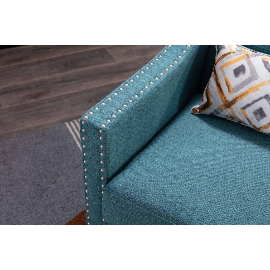 Orange Accent Armchair with Solid Wood Legs V32795