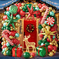 Christmas Balloon Arch Kit, 179PCS Red Green Gold Balloon Garland I45165