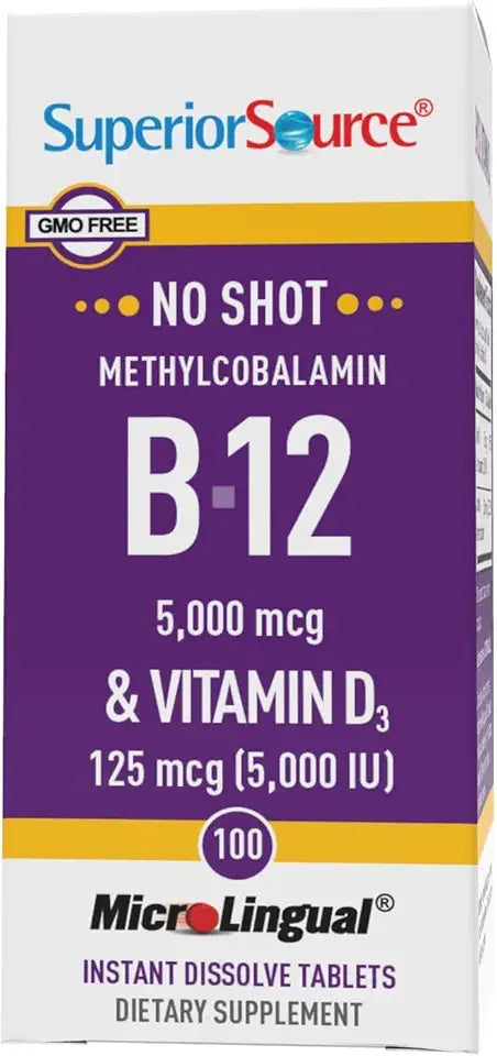 Methylcobalamin B-12 5,000 mcg with D3 5,000 IU 100 Instant Dissolve Tablets G842002