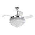46 in. LED Chrome Retractable Blades Ceiling Fan with Light Kit and Remote Control F826