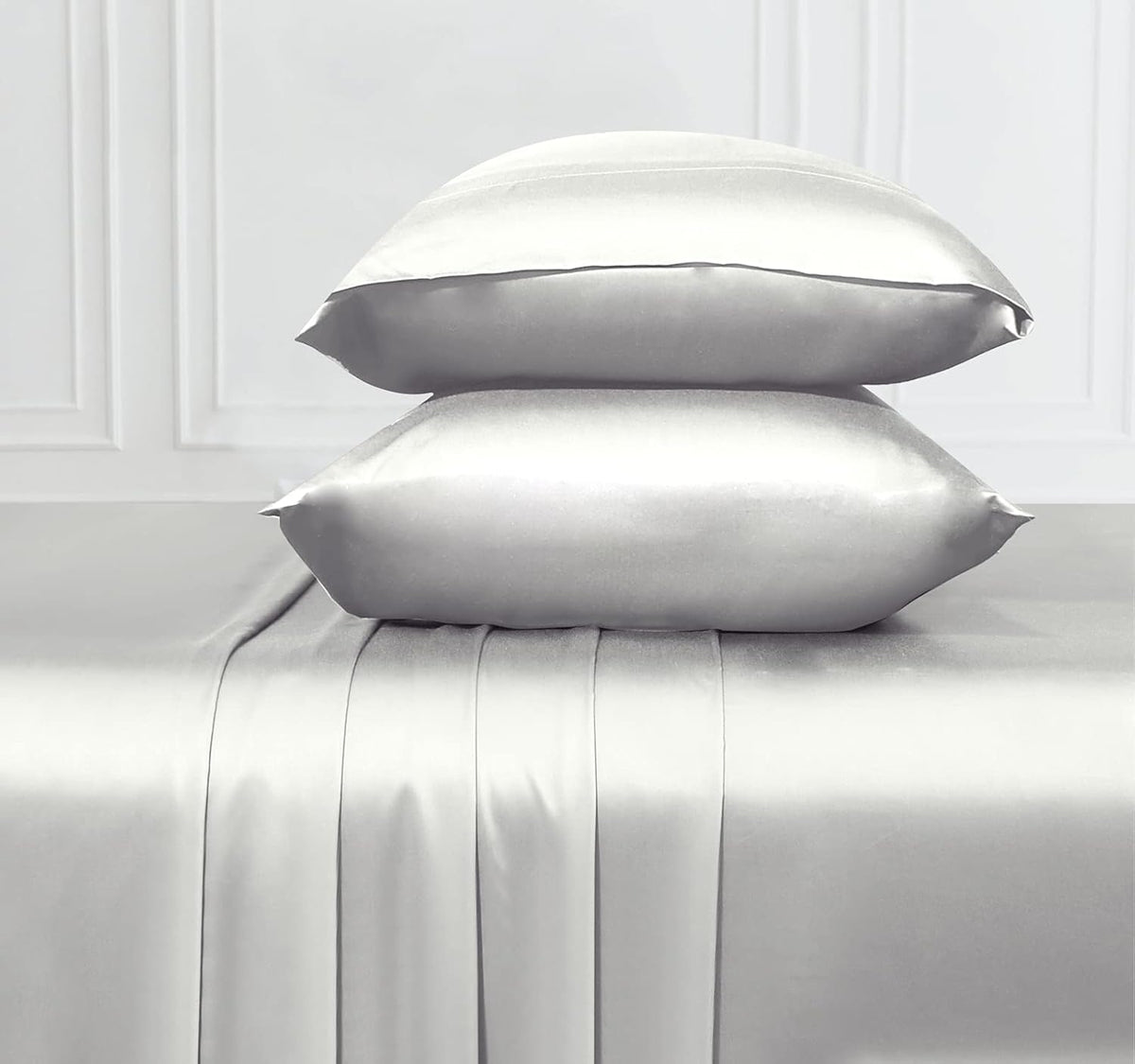 Silver Gray California King Size Bamboo Sheets Pack of 2 I171
