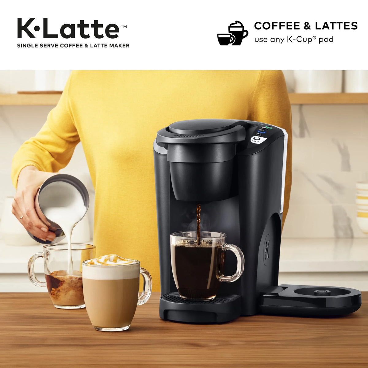 Single Serve K-Cup Coffee and Latte Maker, Black C2808
