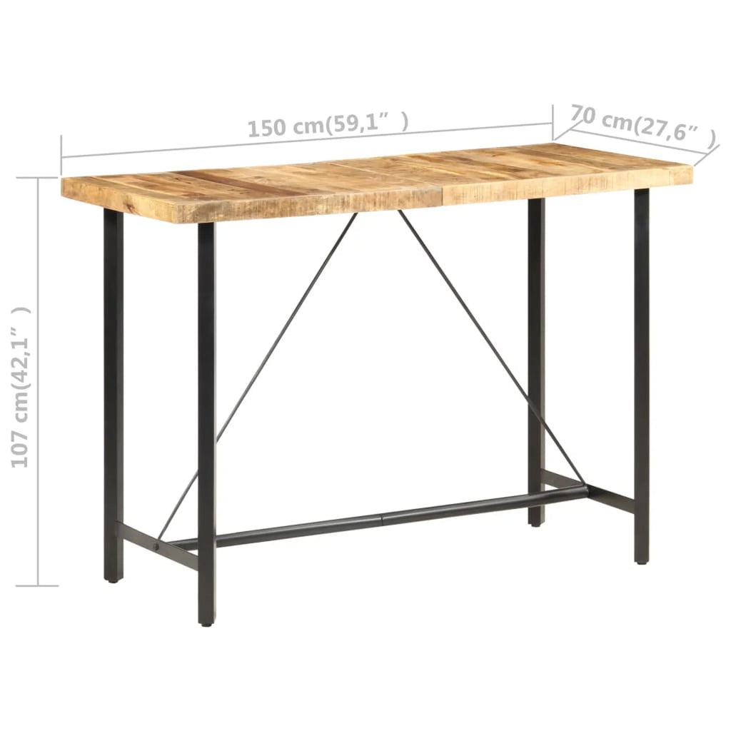 Rough Mango Wood Counter Height Bar Table B346