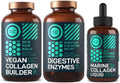 Vegan Collagen Builder, Digestive Enzymes and Liquid Collagen Marine Bundle C106224