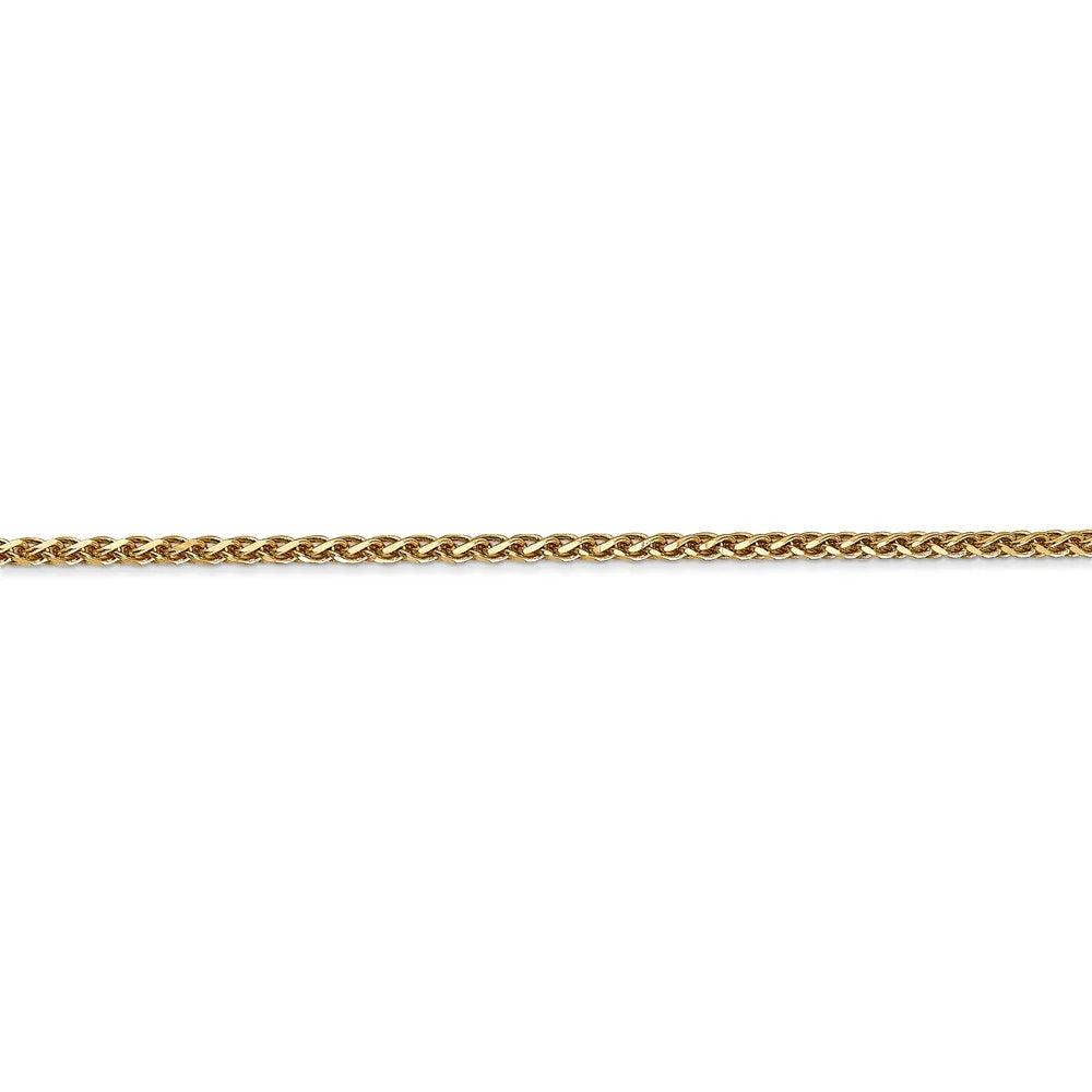 14kt Yellow Gold 1.8mm Diamond Cut Spiga Chain 24 inch Lobster Clasp R5810