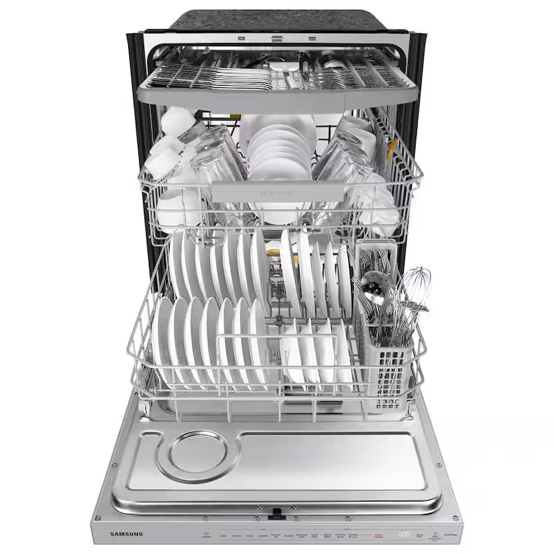 White Glass Top Control Smart Built-In Tall Tub Dishwasher with Stainless Steel Tub I2575