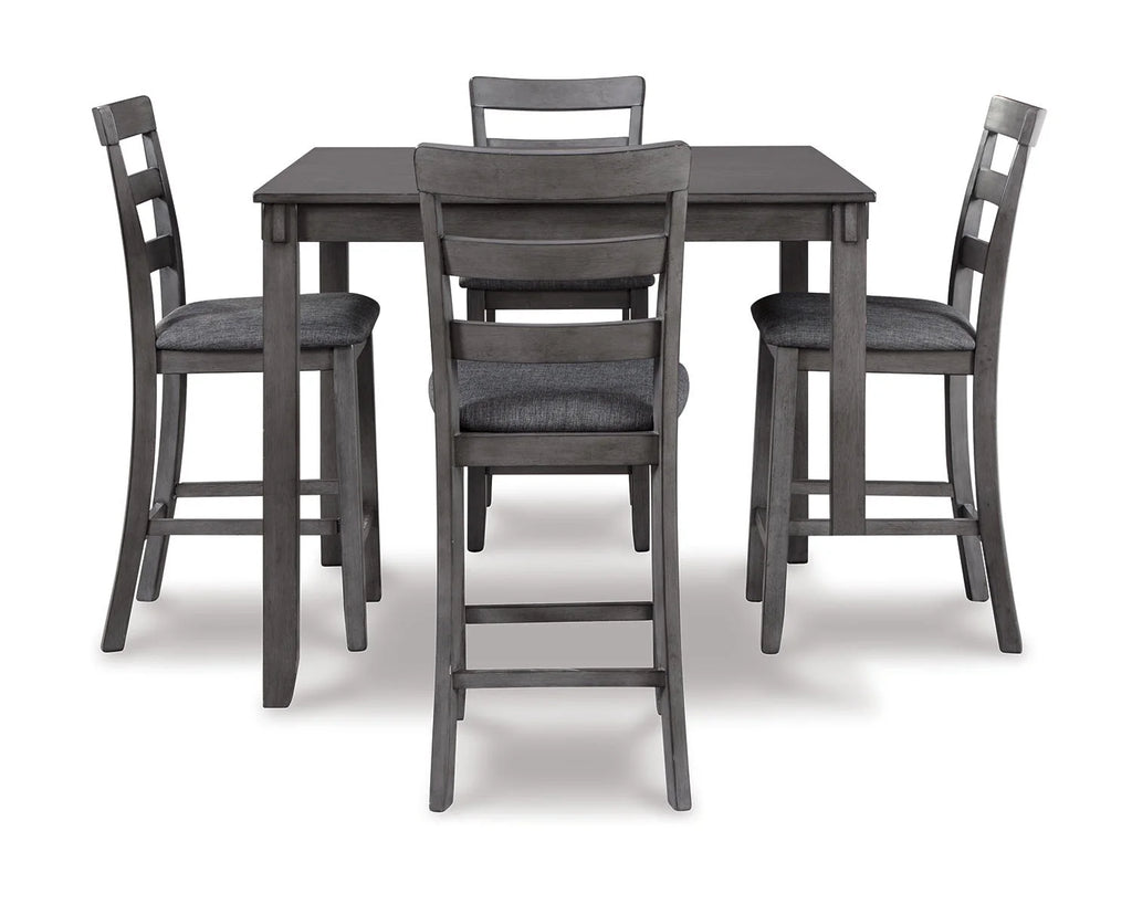 Counter Height Dining Table and Bar Stools Set of 5 Gray S606455