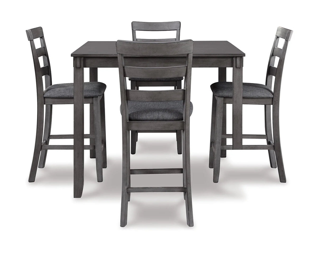 Counter Height Dining Table and Bar Stools Set of 5 Gray S606455