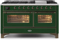 60 Dual Fuel Natural Gas Range Emerald Green Bronze Trim M4168