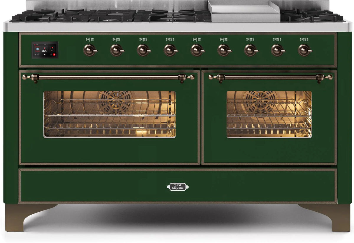60 Dual Fuel Natural Gas Range Emerald Green Bronze Trim M4168