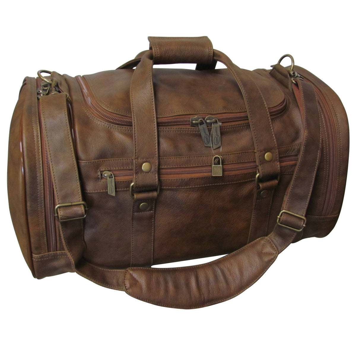 Camouflage Brown Leather Jumbo Duffel M21261