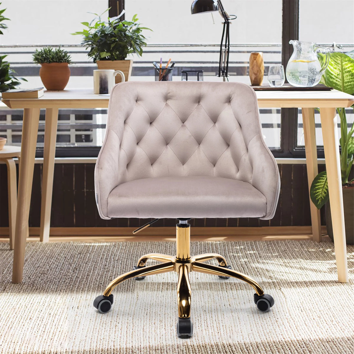 Gray Ergonomic Swivel Chair with Armrests A2173