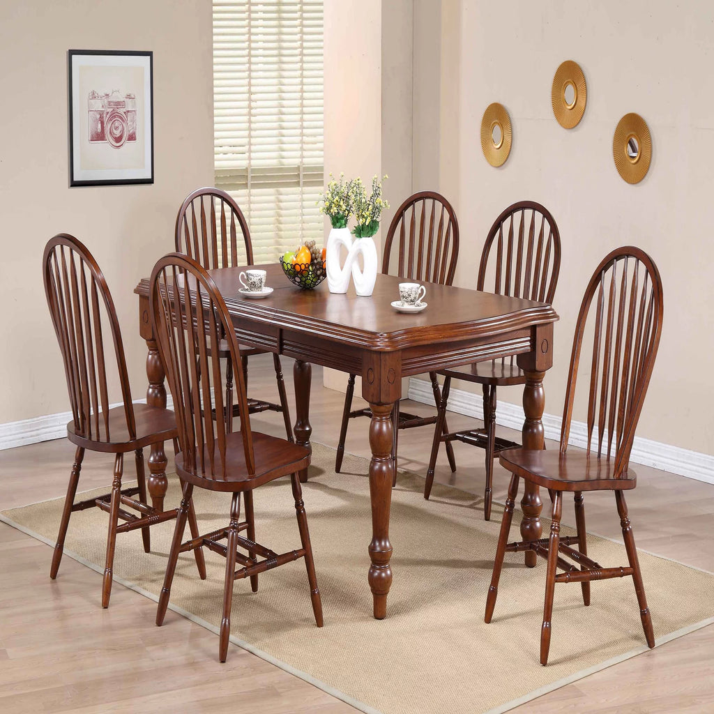 Set of 2 Brown Distressed Chestnut Dining Chair R109090