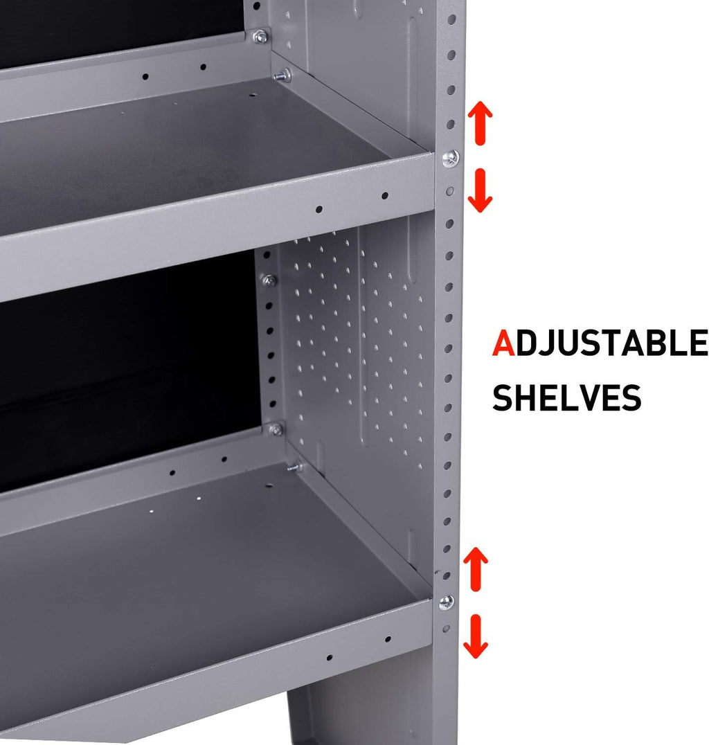 Steel Van Shelving Storage System, Set of 2, 52" W x 46" H x 13" D A98456