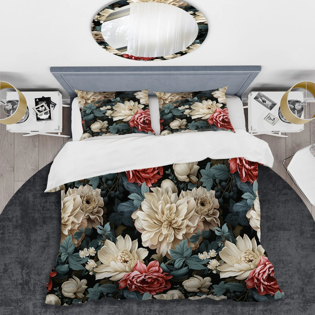 Floral Bedding Cover Set with 2 Shams Z3998