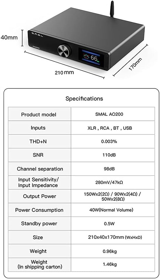 150W×150W 2 Channel HiFi Desktop Amplifier with Remote Control P67225