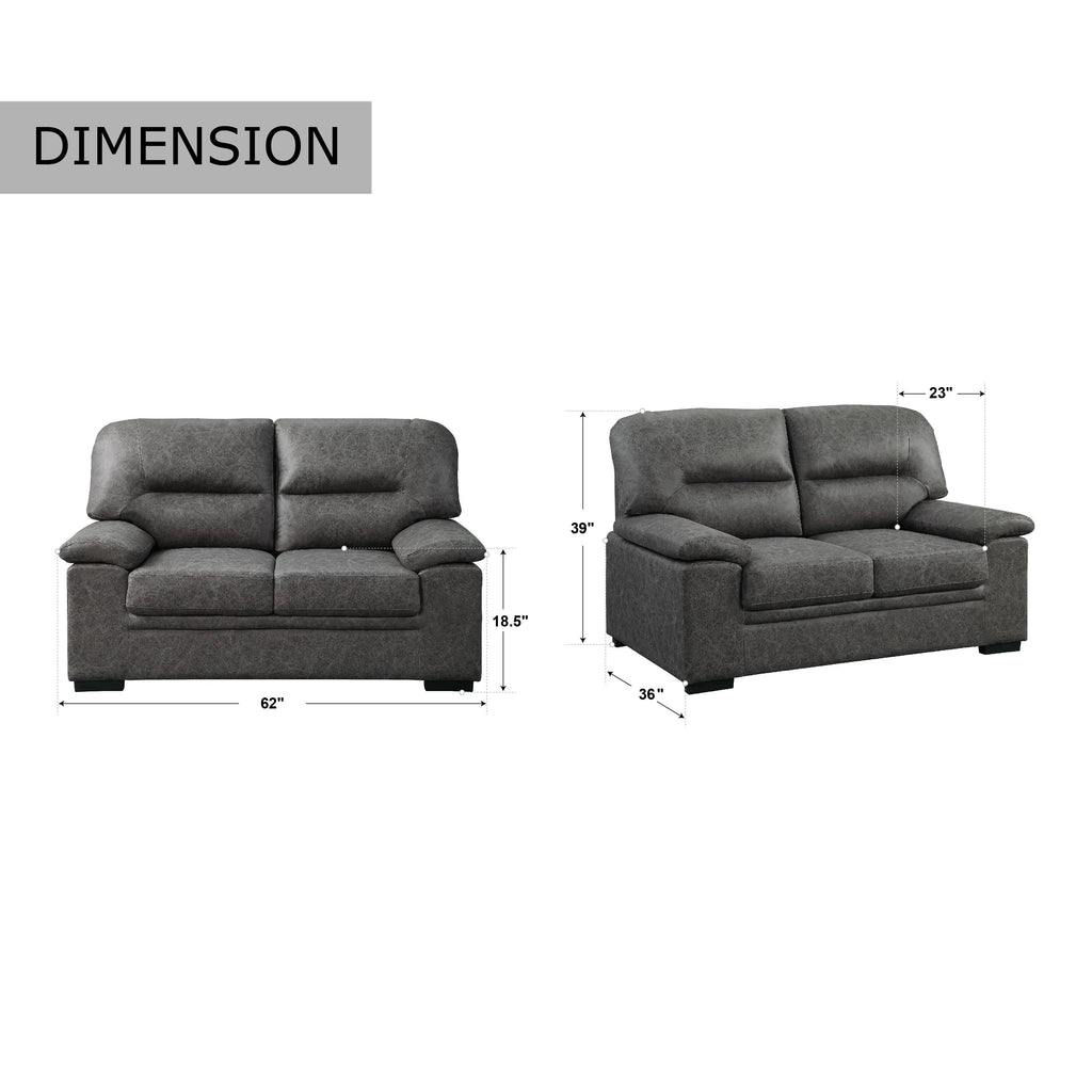 Dark Grey Loveseat D9254