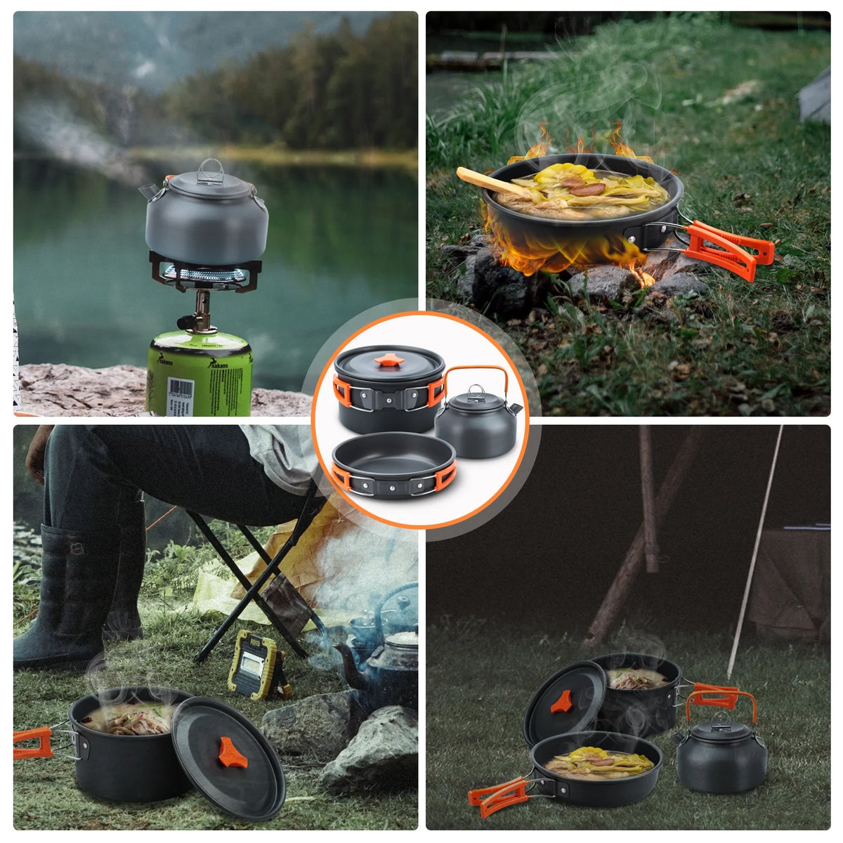 16pcs Camping Cookware Set with Pot and Pan L37503