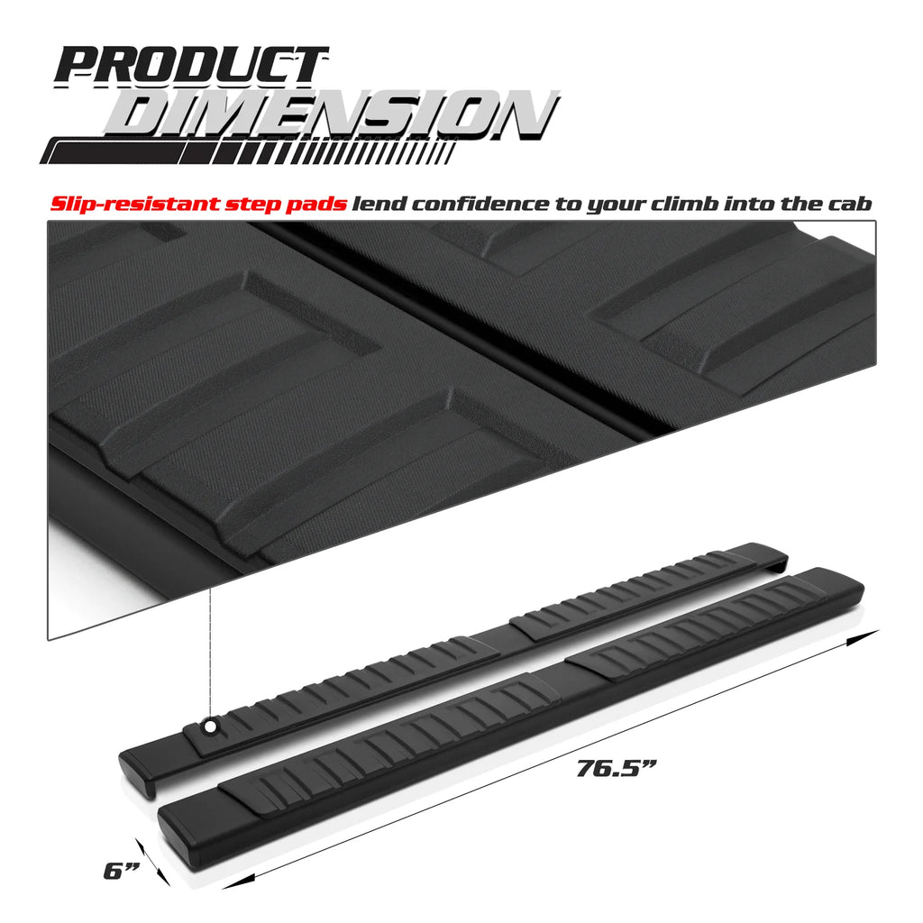 Black 6" Side Step Nerf Bars Running Boards I882475